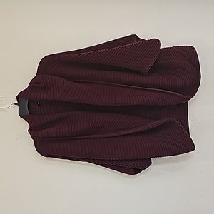 Grace Elements, Sweater Jacket Knit Size XL, Burgundy Open front